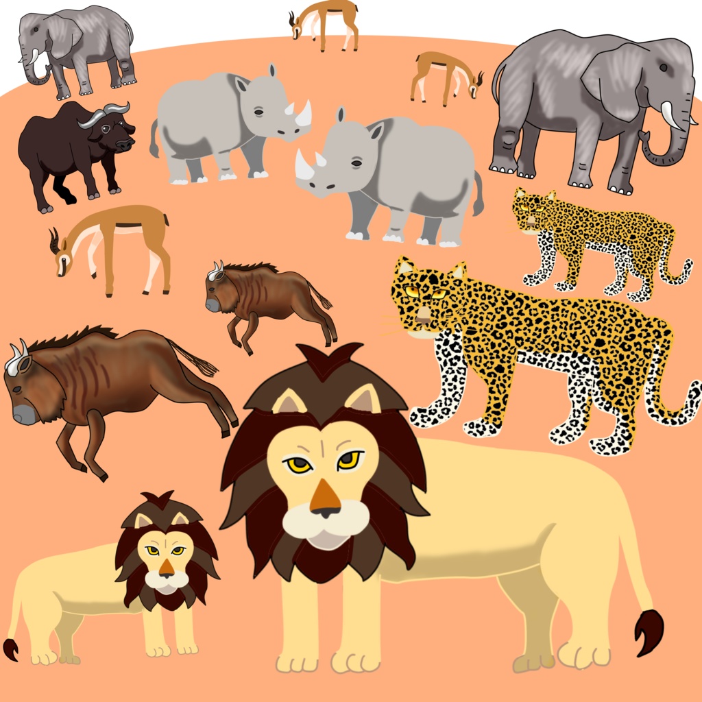 【アフリカンアニマル大集合】サファリなエコバッグ