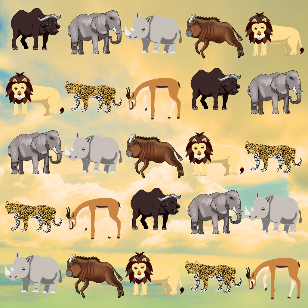 【アフリカンアニマル大集合】サファリなスマホカバー