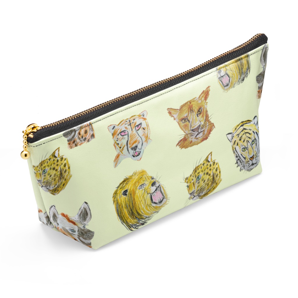 色鉛筆で描いた!ネコ科の野生動物ポーチ😸