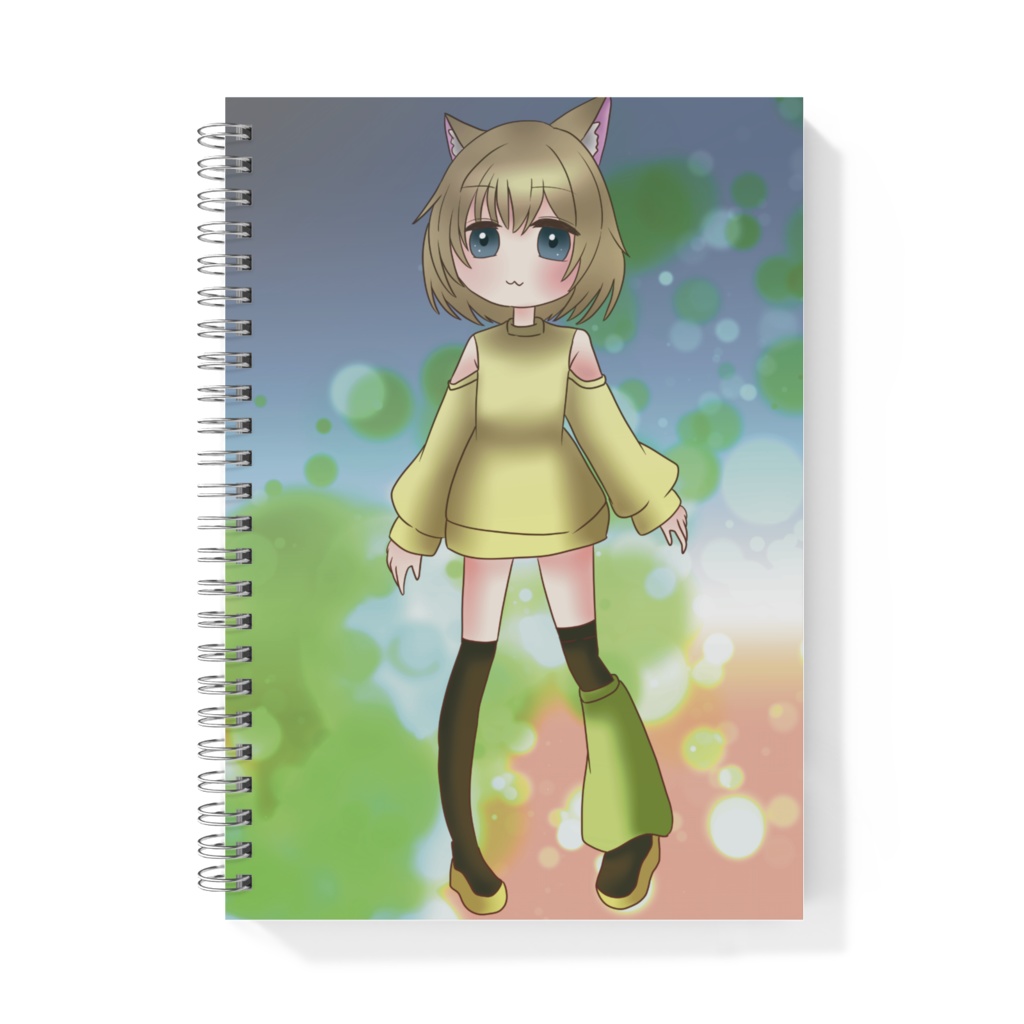 アシンメトリーな猫耳ちゃんのリングノート