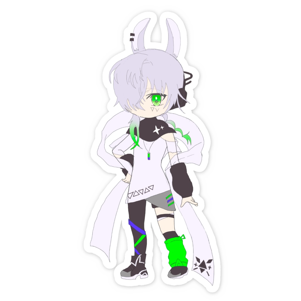 ムジカ君イラストスマホステッカー