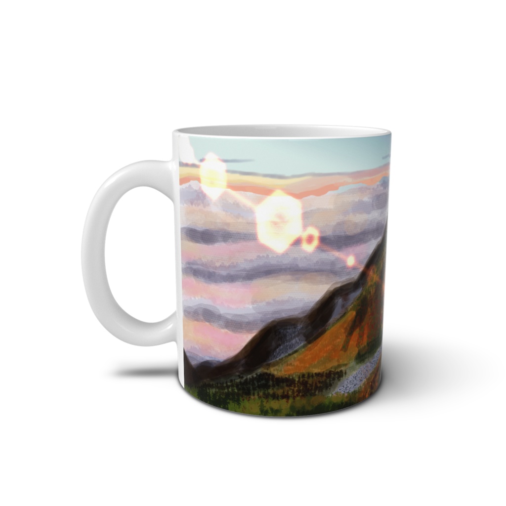 山とブリキの鳥(マグカップ)