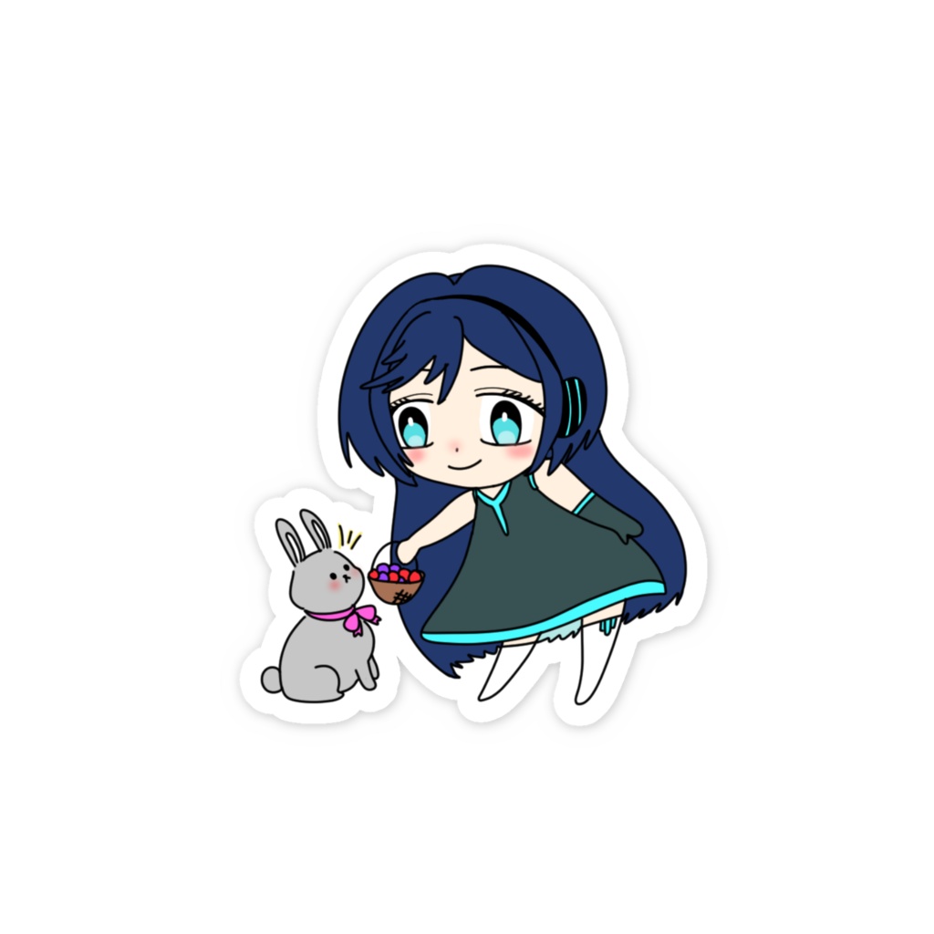 AOとウサギのステッカー