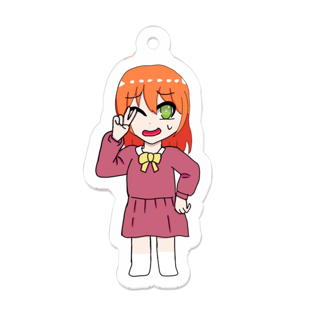 困惑する少女のアクリルキーホルダー