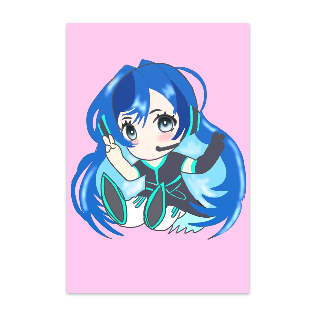 アオちゃんイラストポストカード