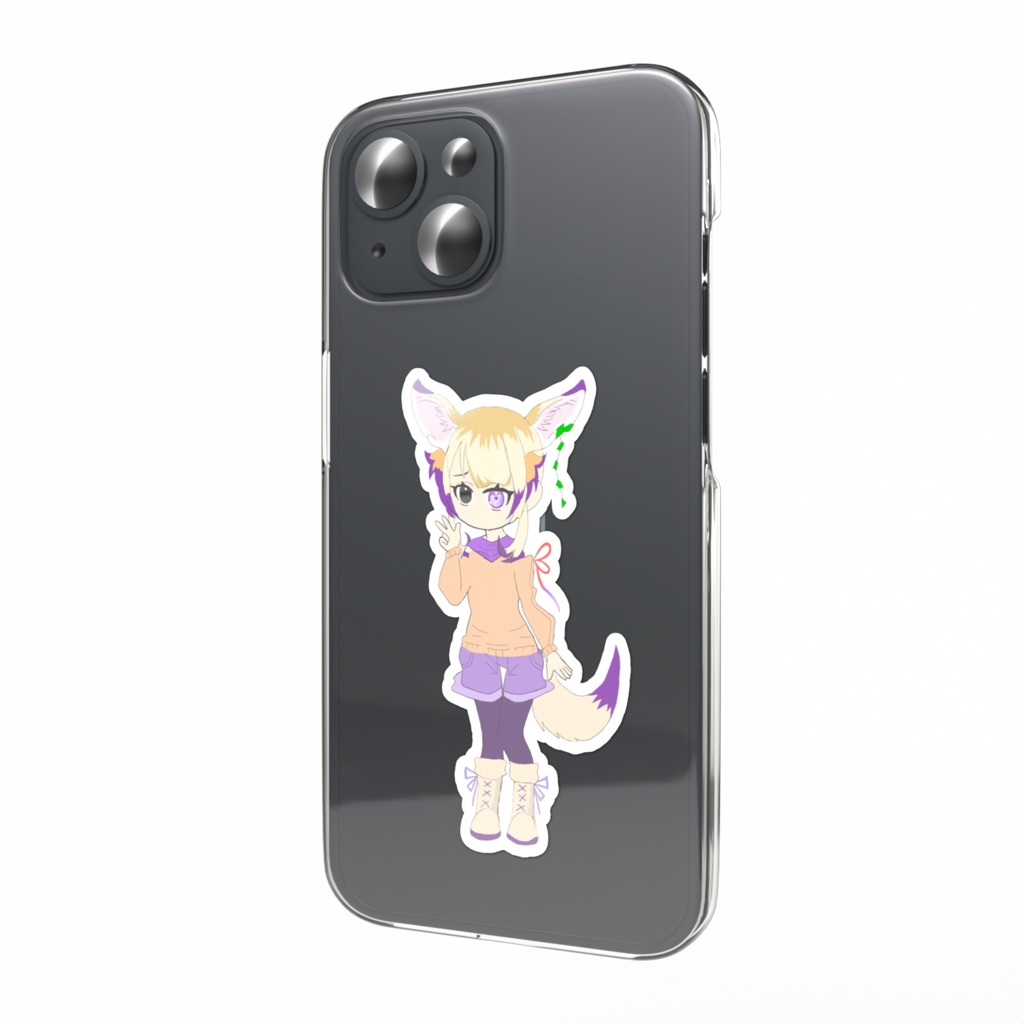 スマホステッカー用フェネックちゃんイラスト
