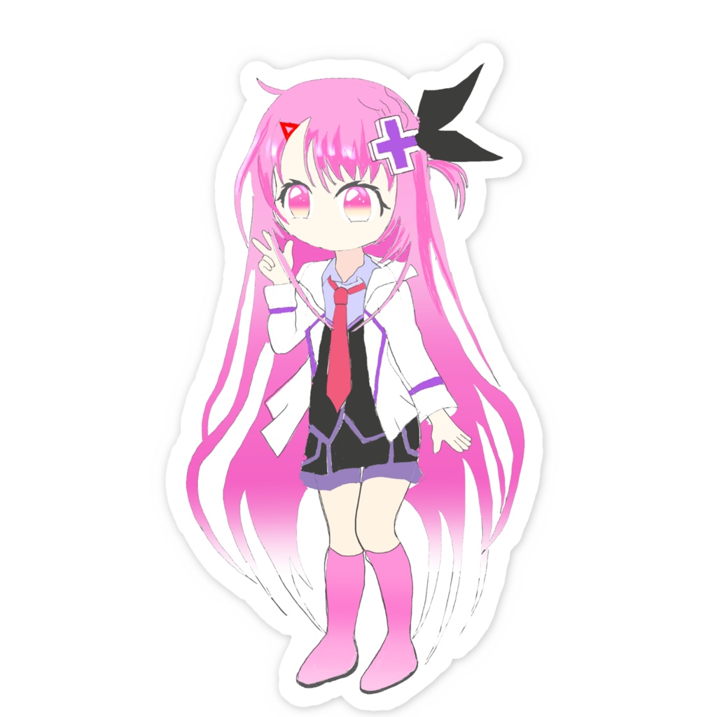 スマホステッカー用ハルカちゃんイラスト