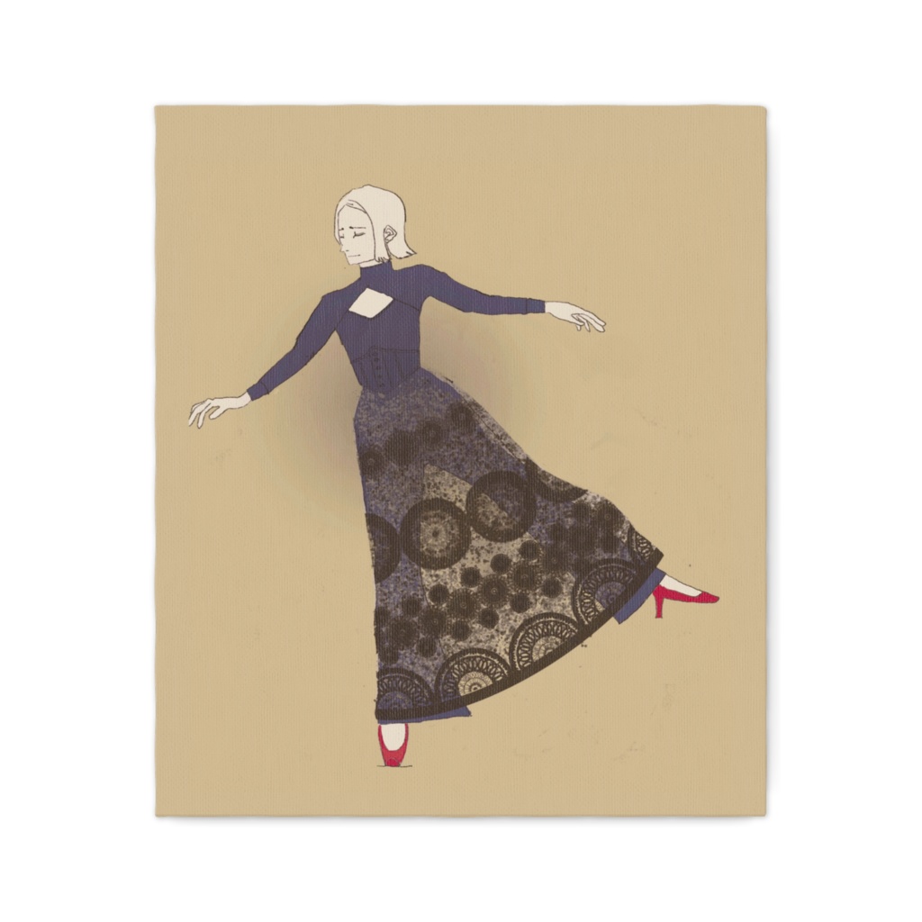 片足上げの女性画
