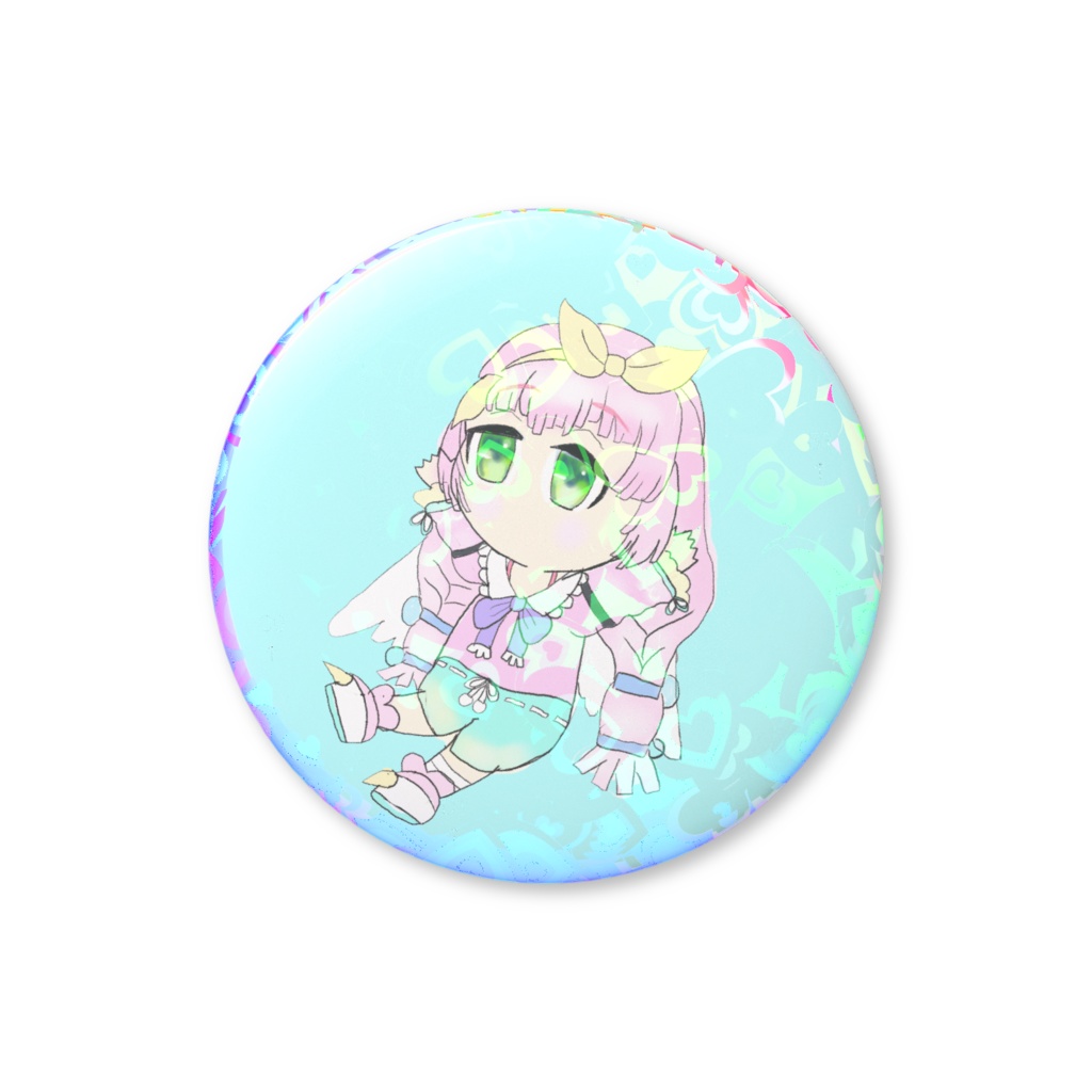 ホログラム缶バッジインコちゃんイラスト