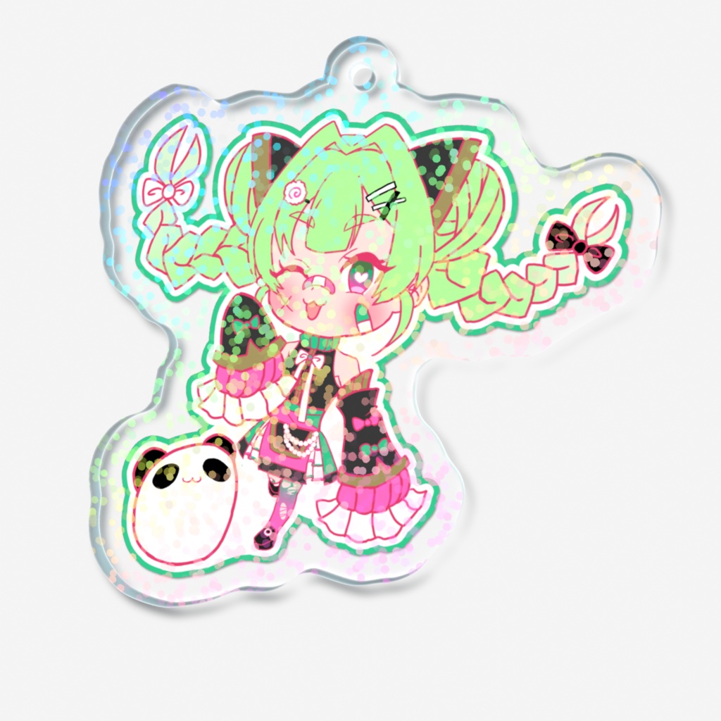 牡丹ホログラムアクリルキーホルダー