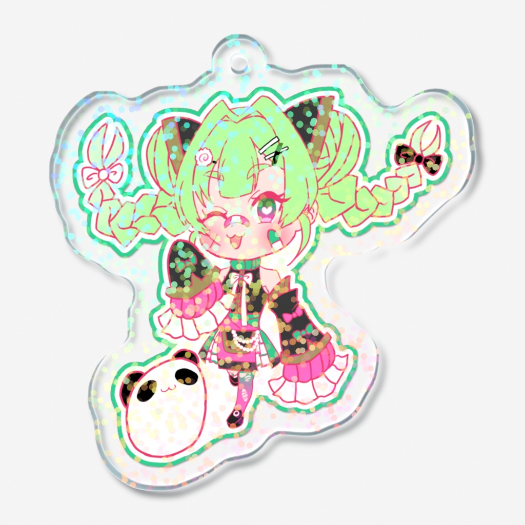 牡丹ホログラムアクリルキーホルダー