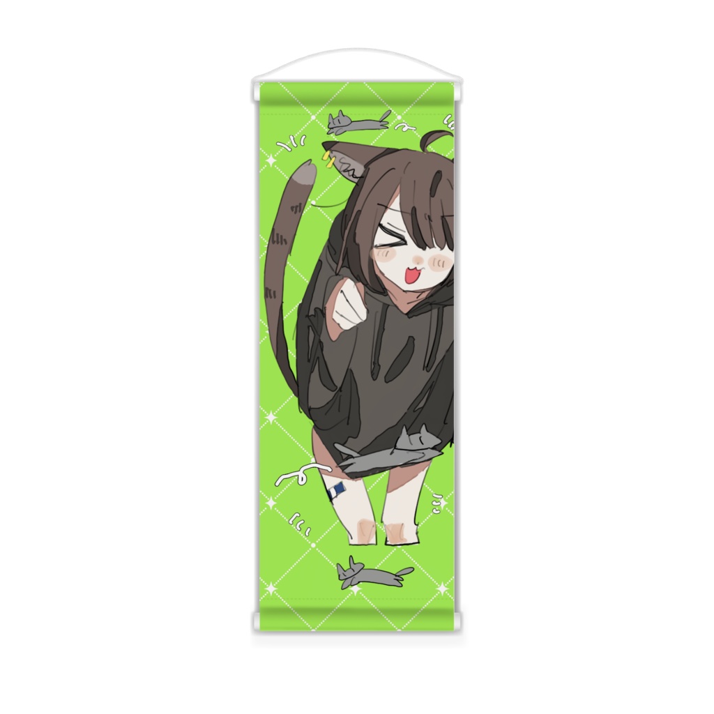 猫耳少女のミニタペストリー