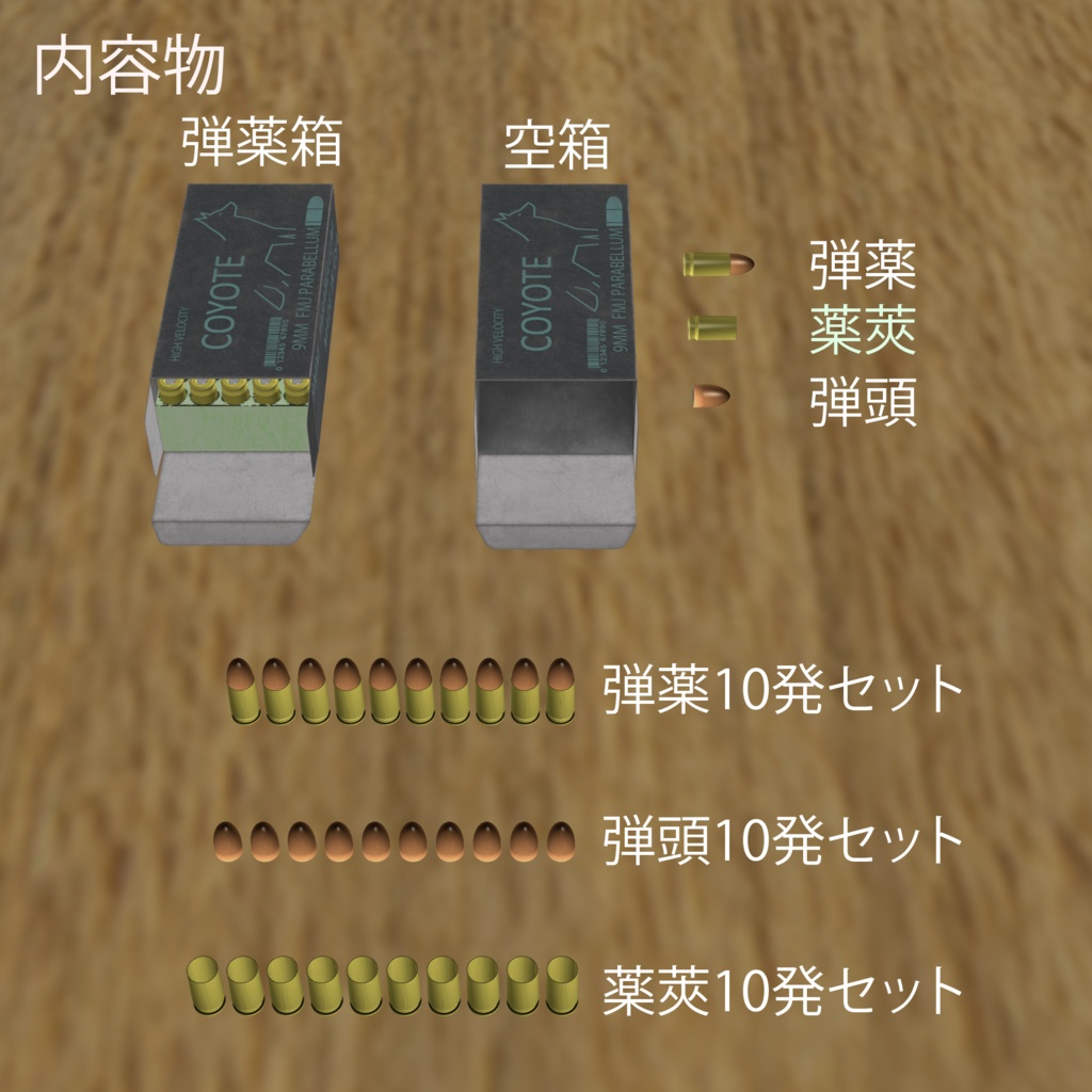 MMD用3Dモデル/弾薬箱・弾薬