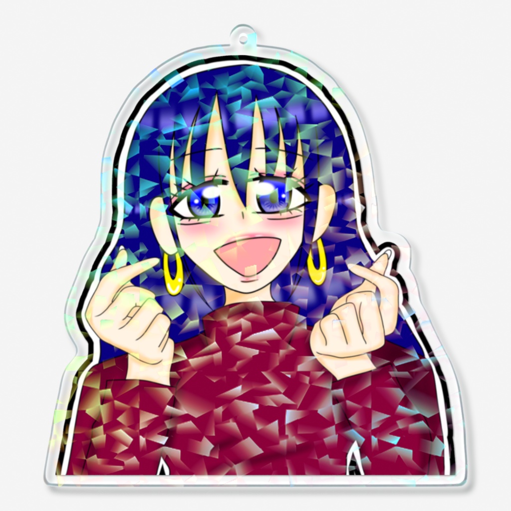 お姉さん指ハートホログラムアクキー