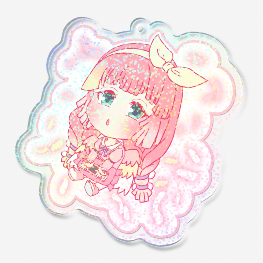 アキクサインコホログラムアクリルキーホルダー