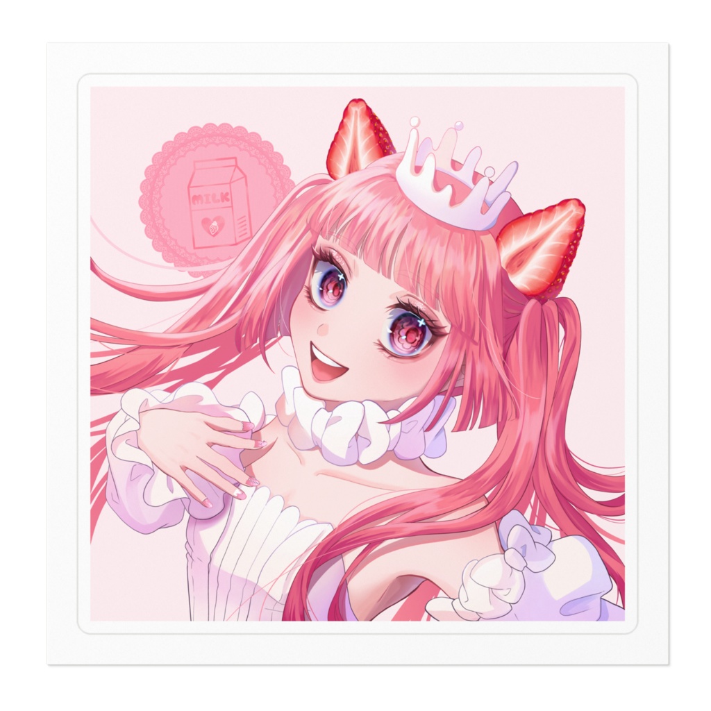いちごミルクステッカー