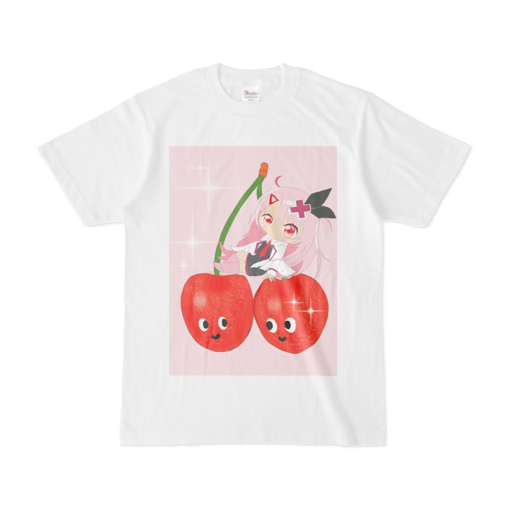 Tシャツさくらんぼとハルカちゃんイラスト