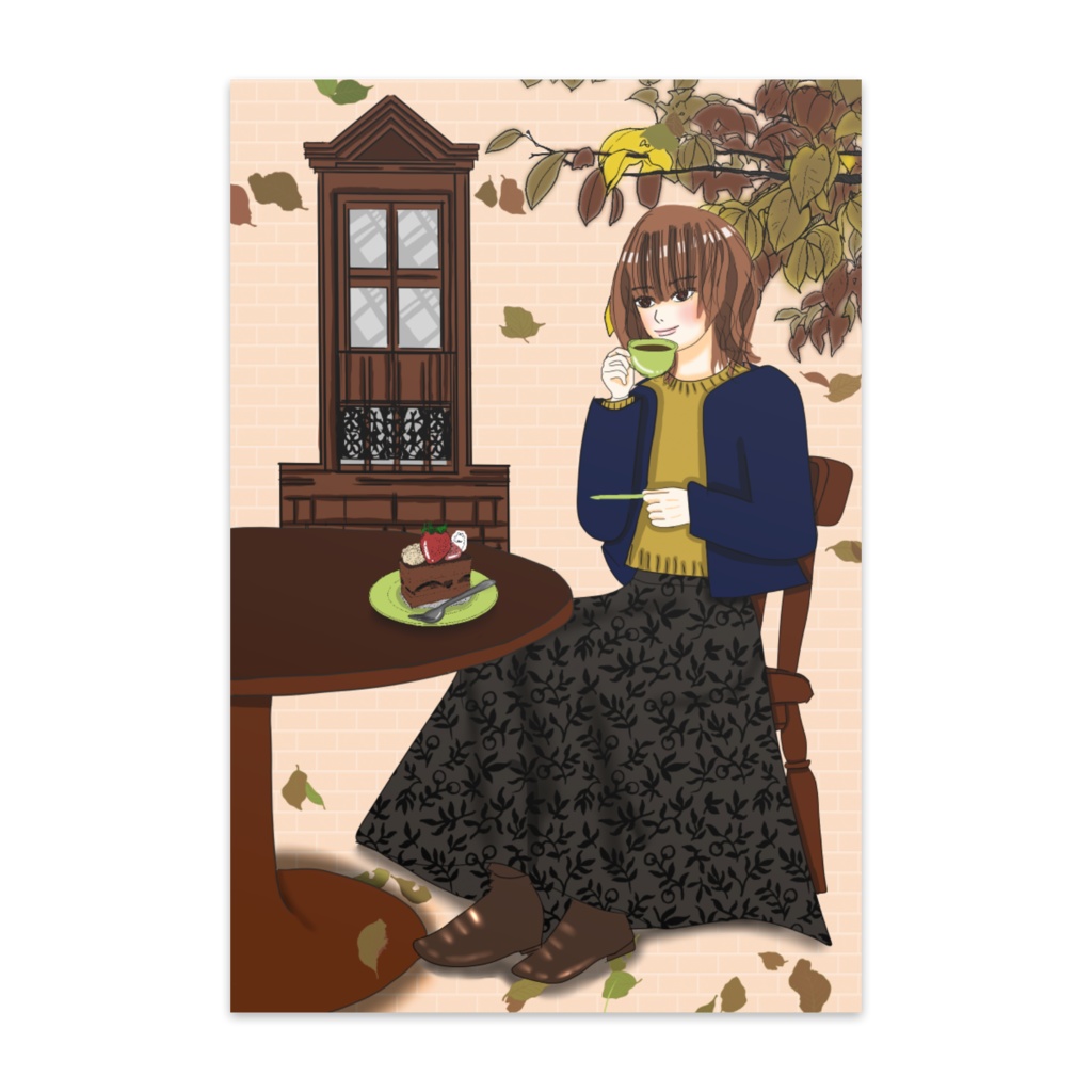 紅葉を見ながらティータイム