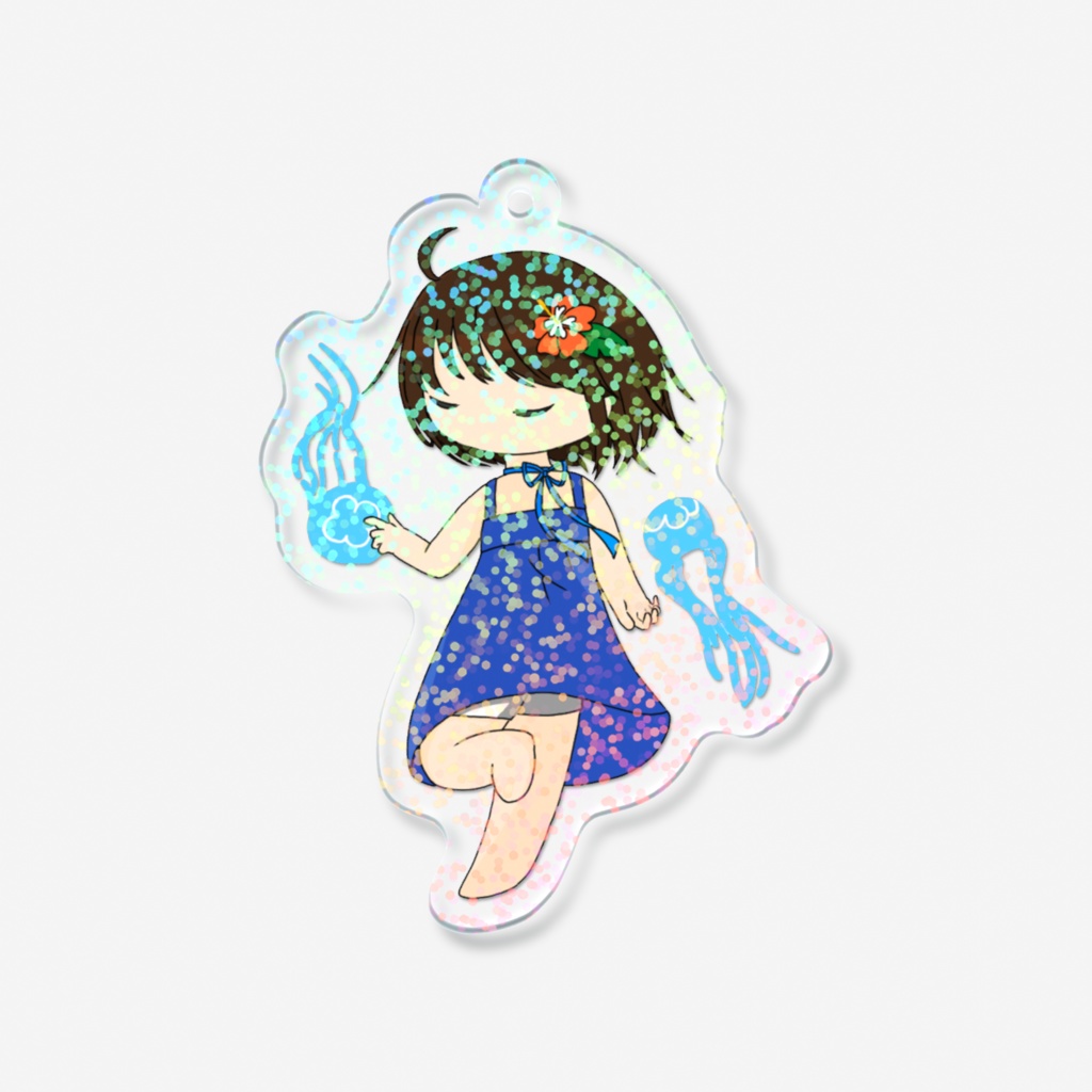 海と少女のホログラムアクキー