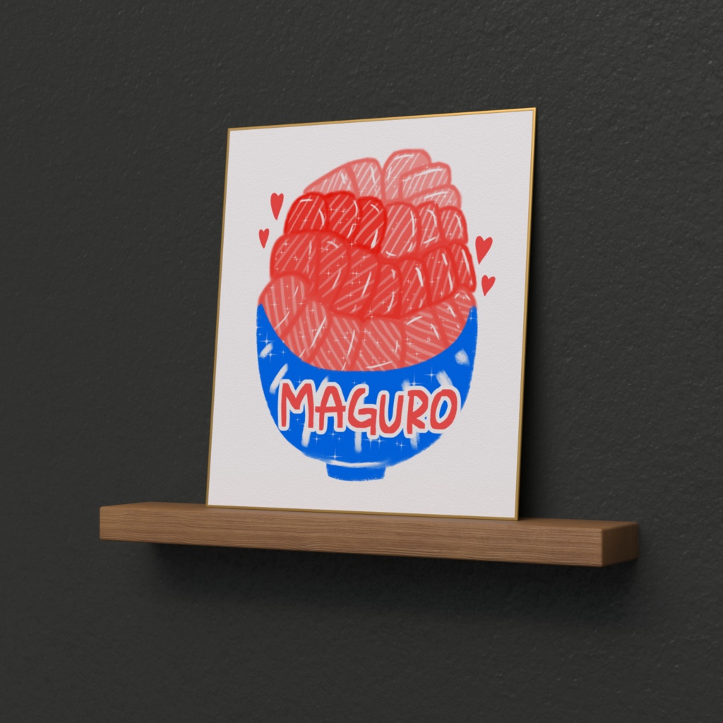 マグロ丼の色紙