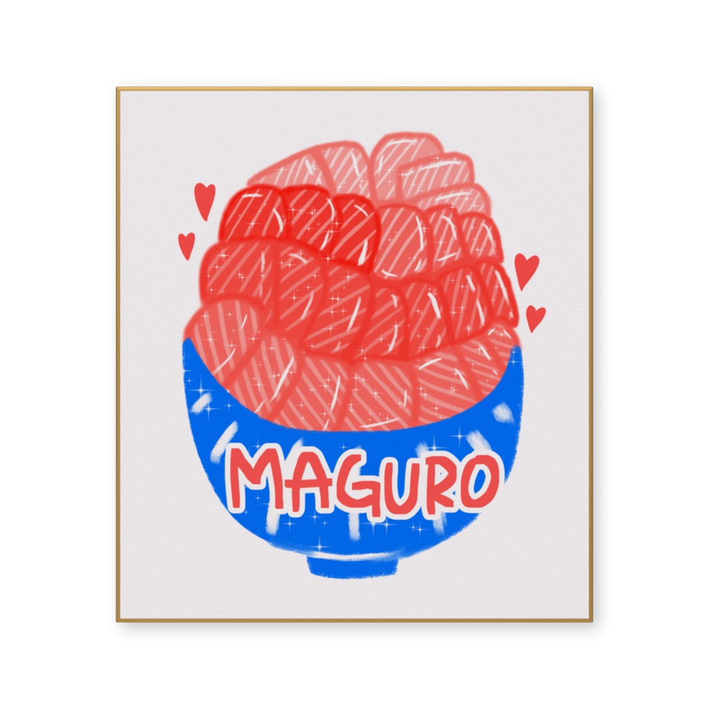 マグロ丼の色紙