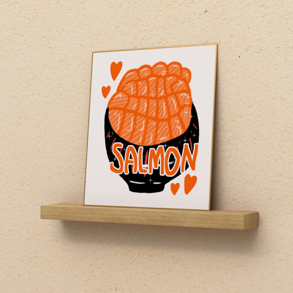 サーモン丼の色紙