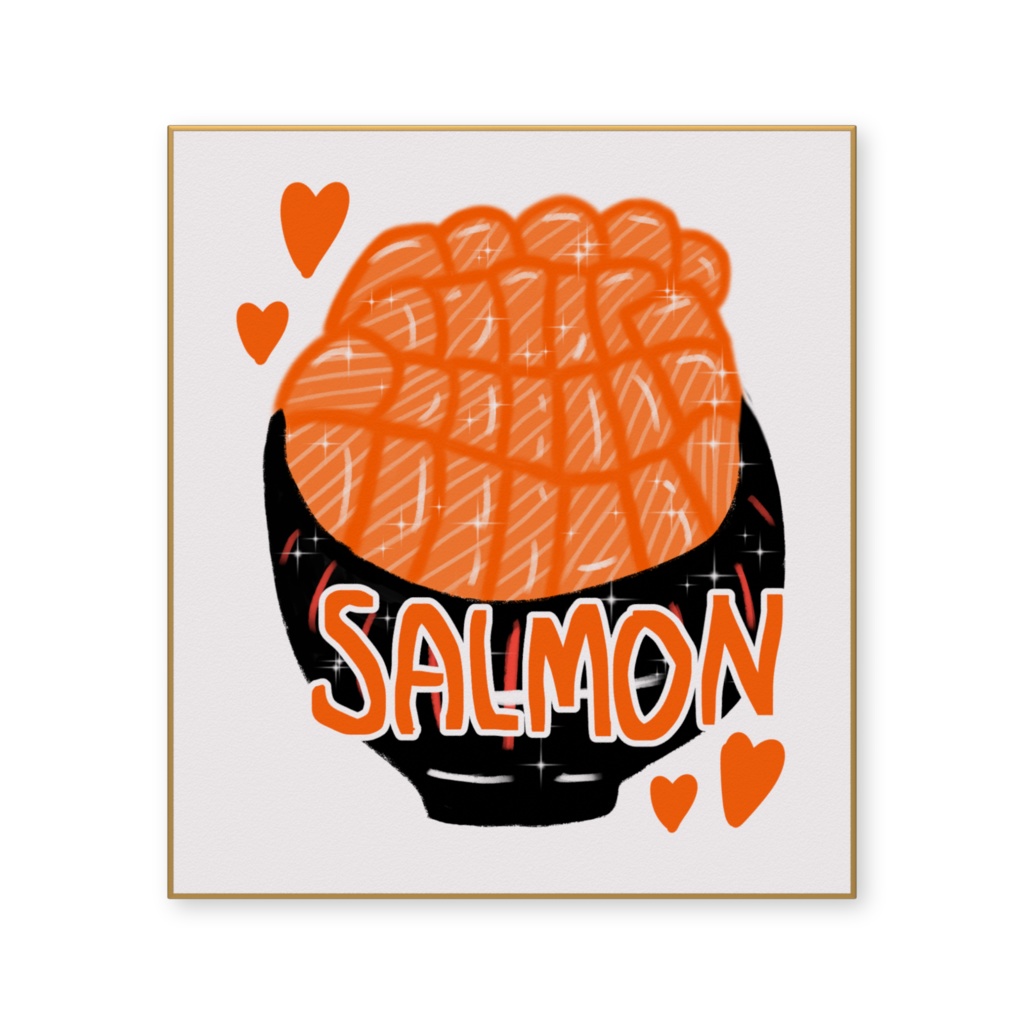 サーモン丼の色紙