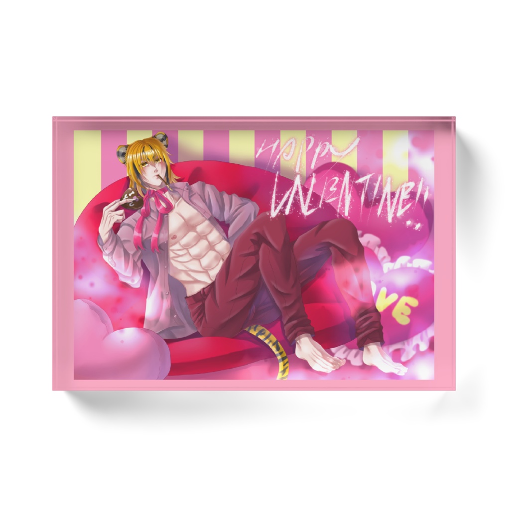 バレンタイン琥蘭アクリルブロック