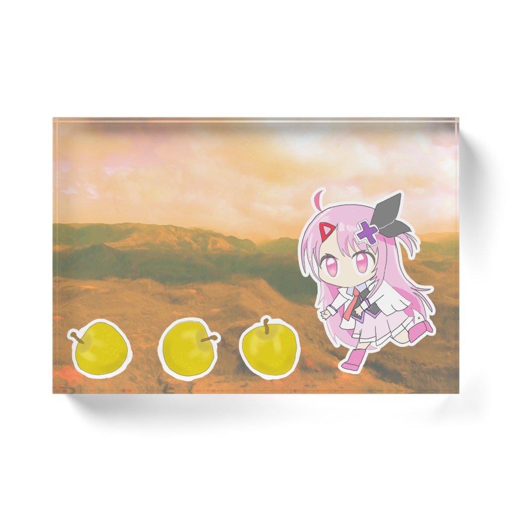 梨とハルカちゃんイラストアクリルブロック