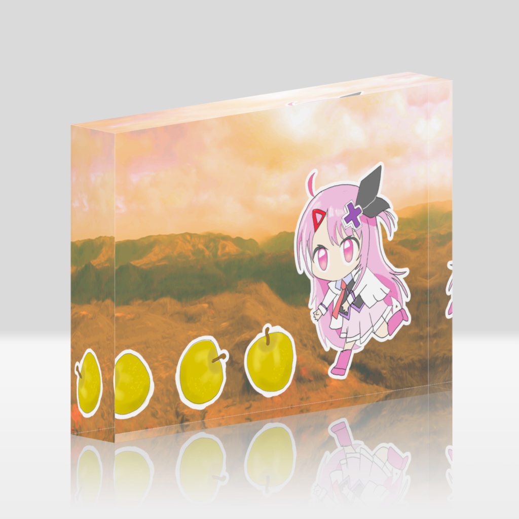 梨とハルカちゃんイラストアクリルブロック