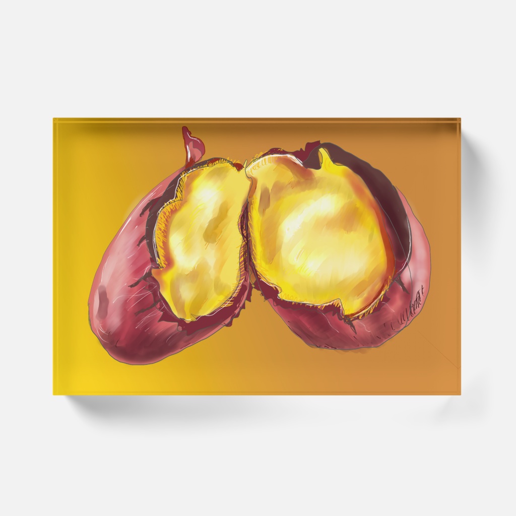 焼き芋イラストアクリルブロック