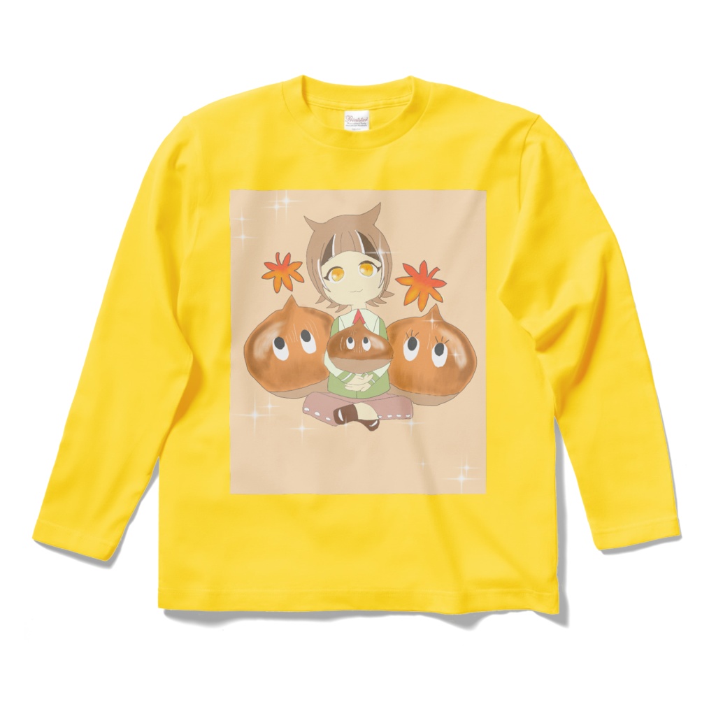 栗とこゆるちゃんイラストロングスリーブTシャツ