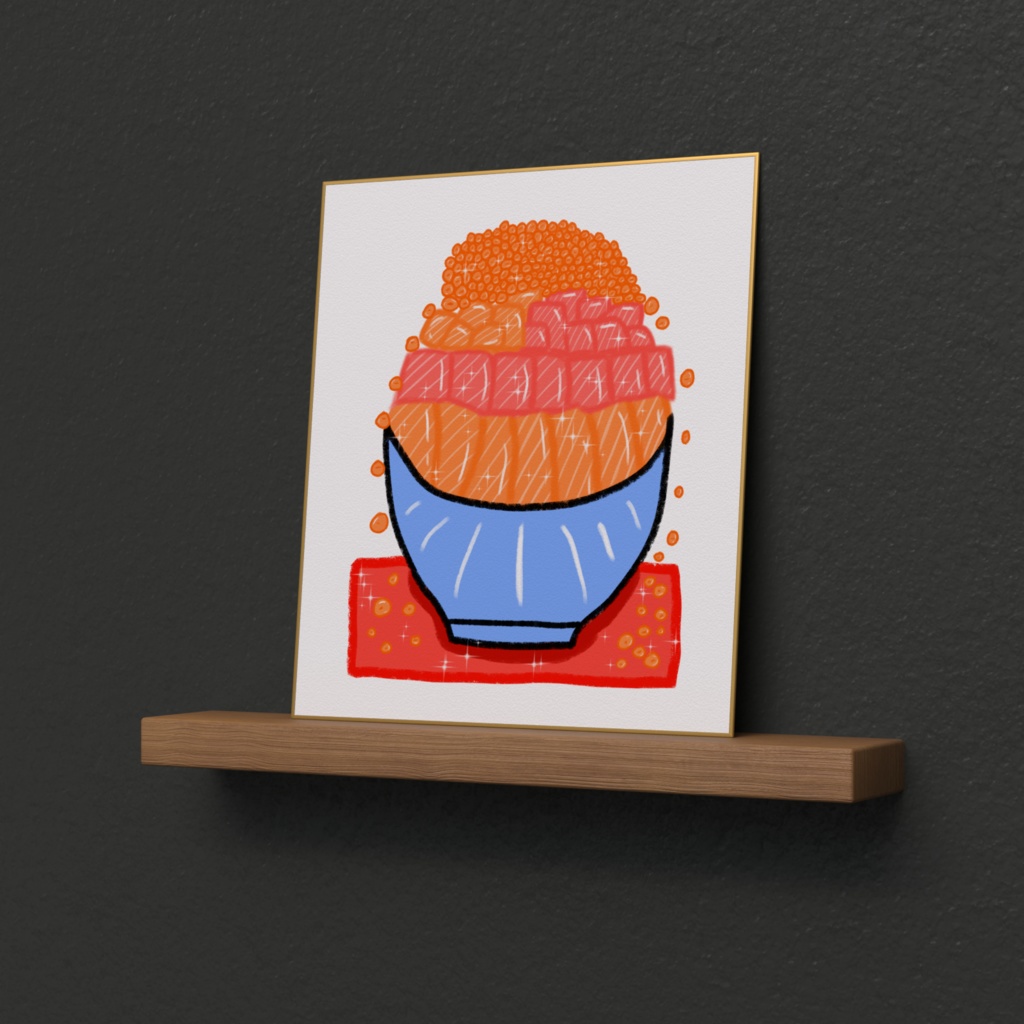 ぜいたくマグロサーモン丼の色紙