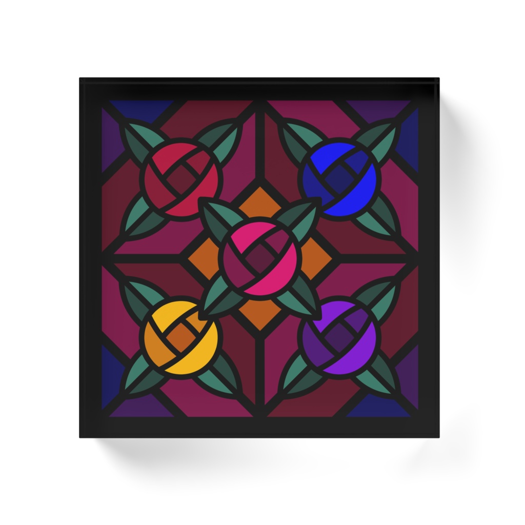 薔薇柄ステンドグラス