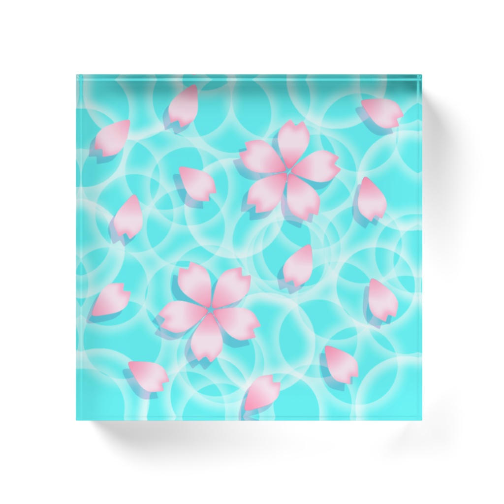 桜の川アクリルブロック