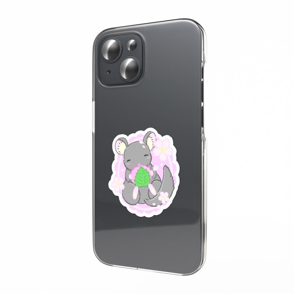 桜餅とチンチラのスマホステッカー