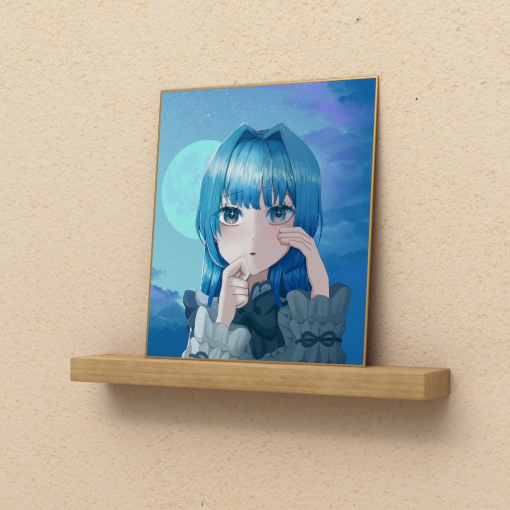 月夜に佇む(色紙)