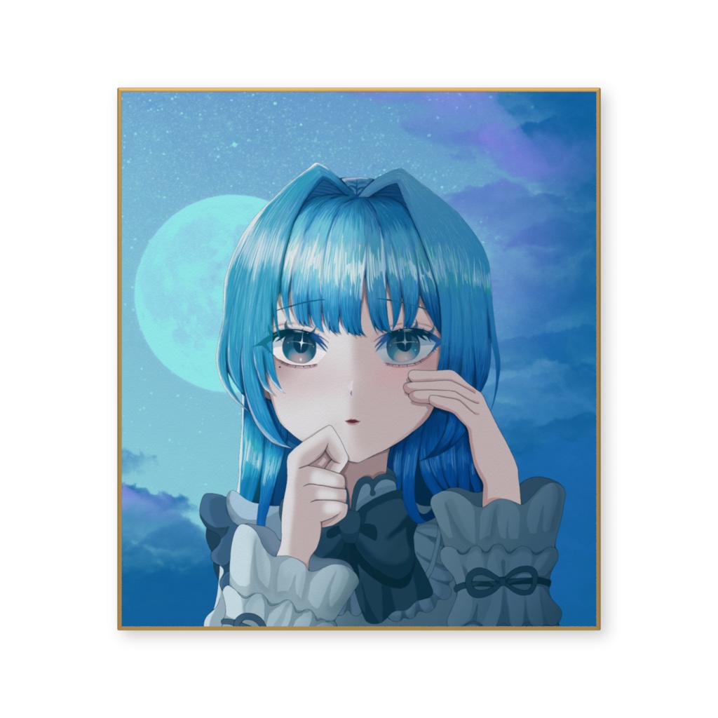 月夜に佇む(色紙)