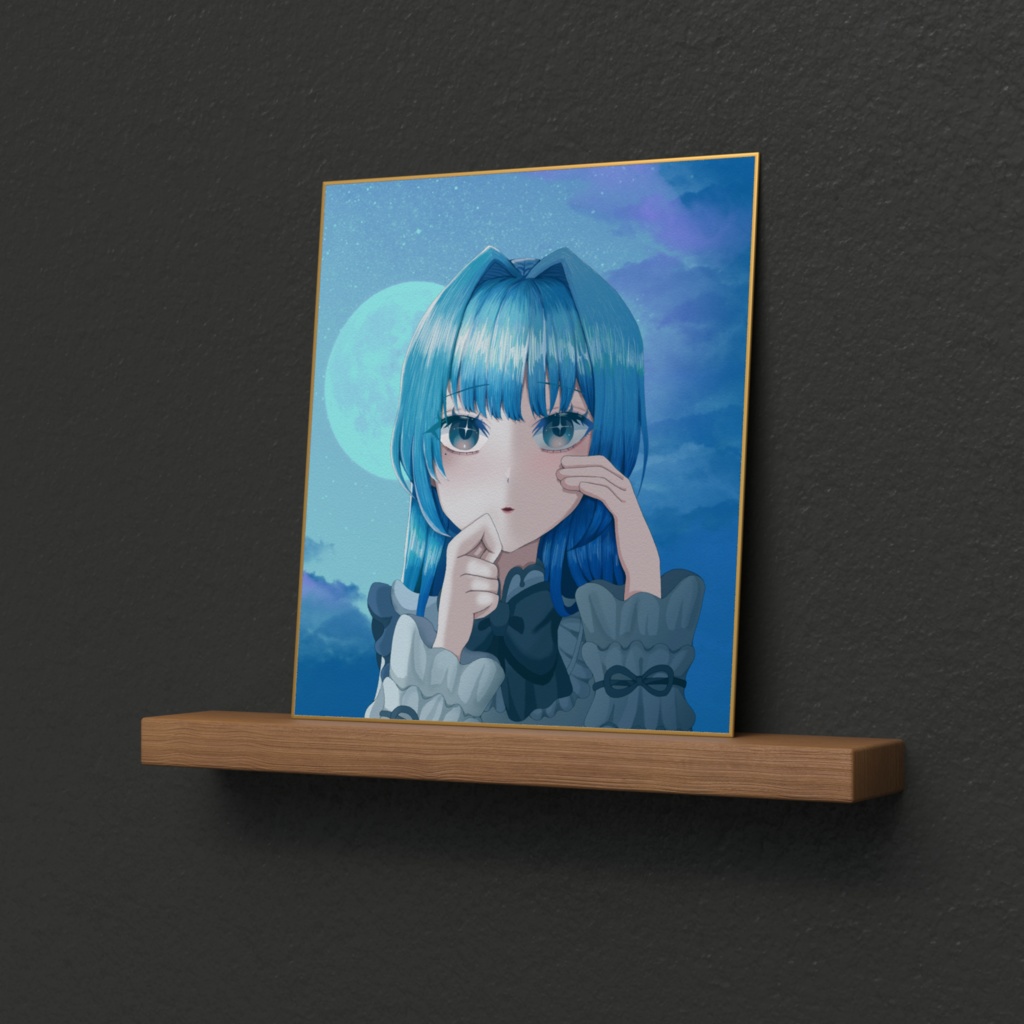 月夜に佇む(色紙)