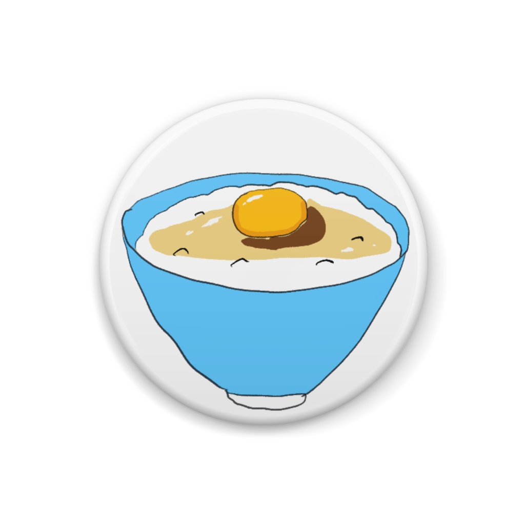 卵かけご飯缶バッジ