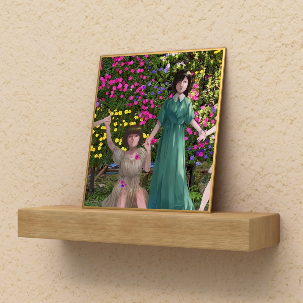 花と連帯(色紙)