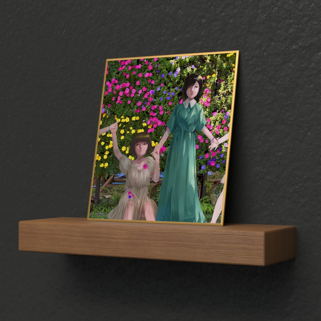 花と連帯(色紙)