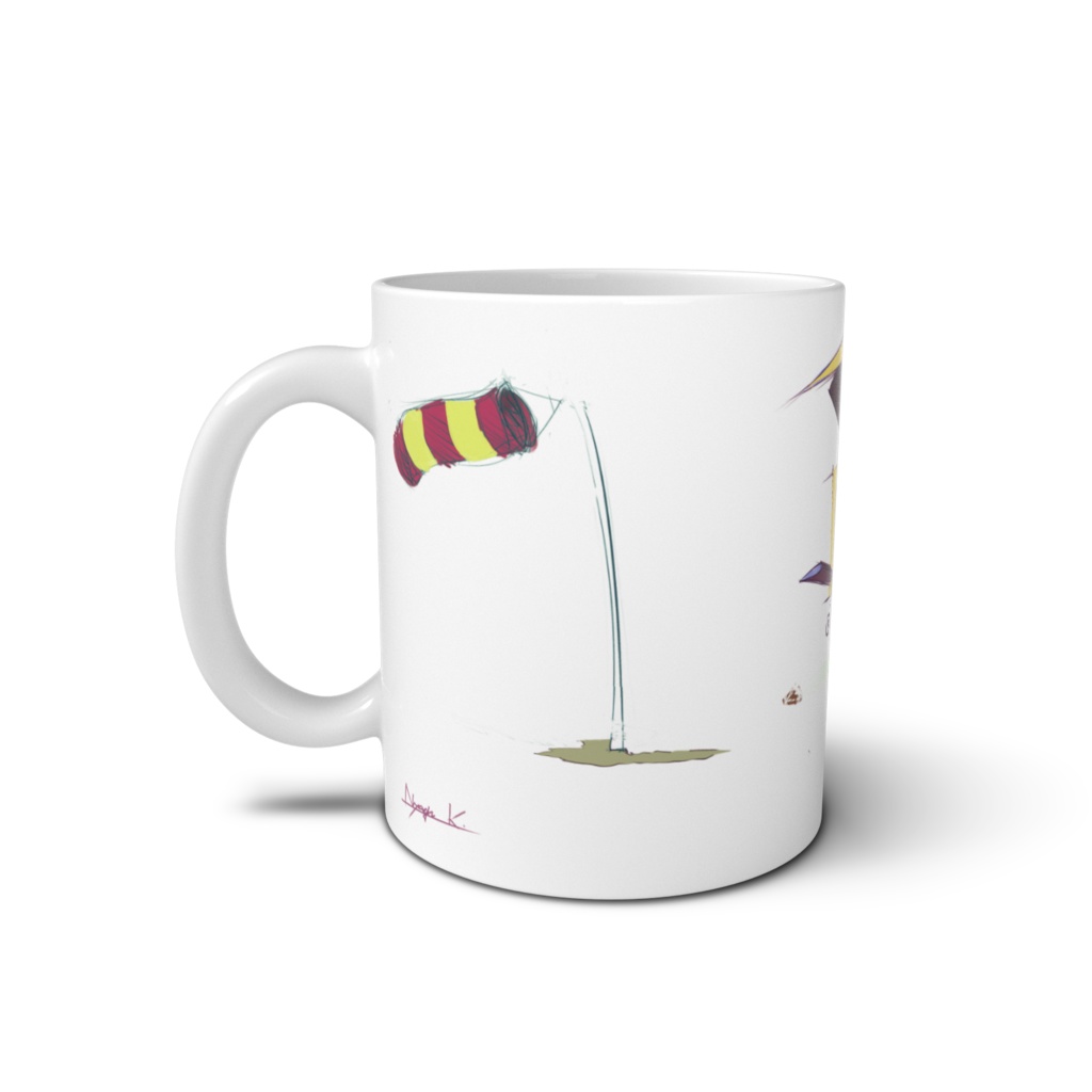 小さなヒコーキの白いマグカップ