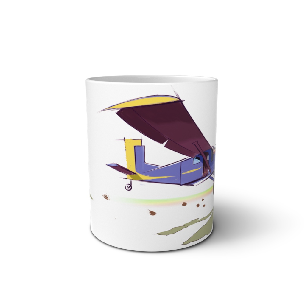 小さなヒコーキの白いマグカップ