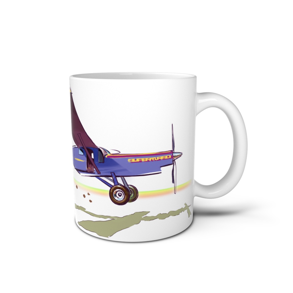 小さなヒコーキの白いマグカップ