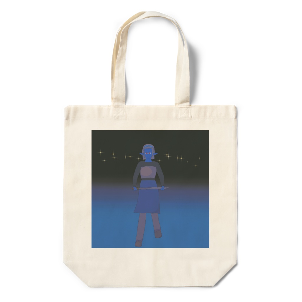 エコバッグ、ダークエルフ剣士