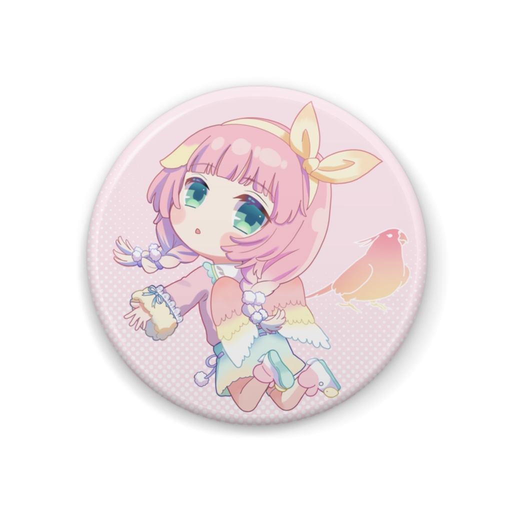 アキクサインコ缶バッジ