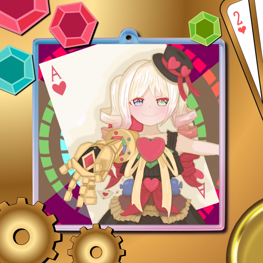 ハートの女王♡らびぃ様のオーロラアクリルキーホルダー