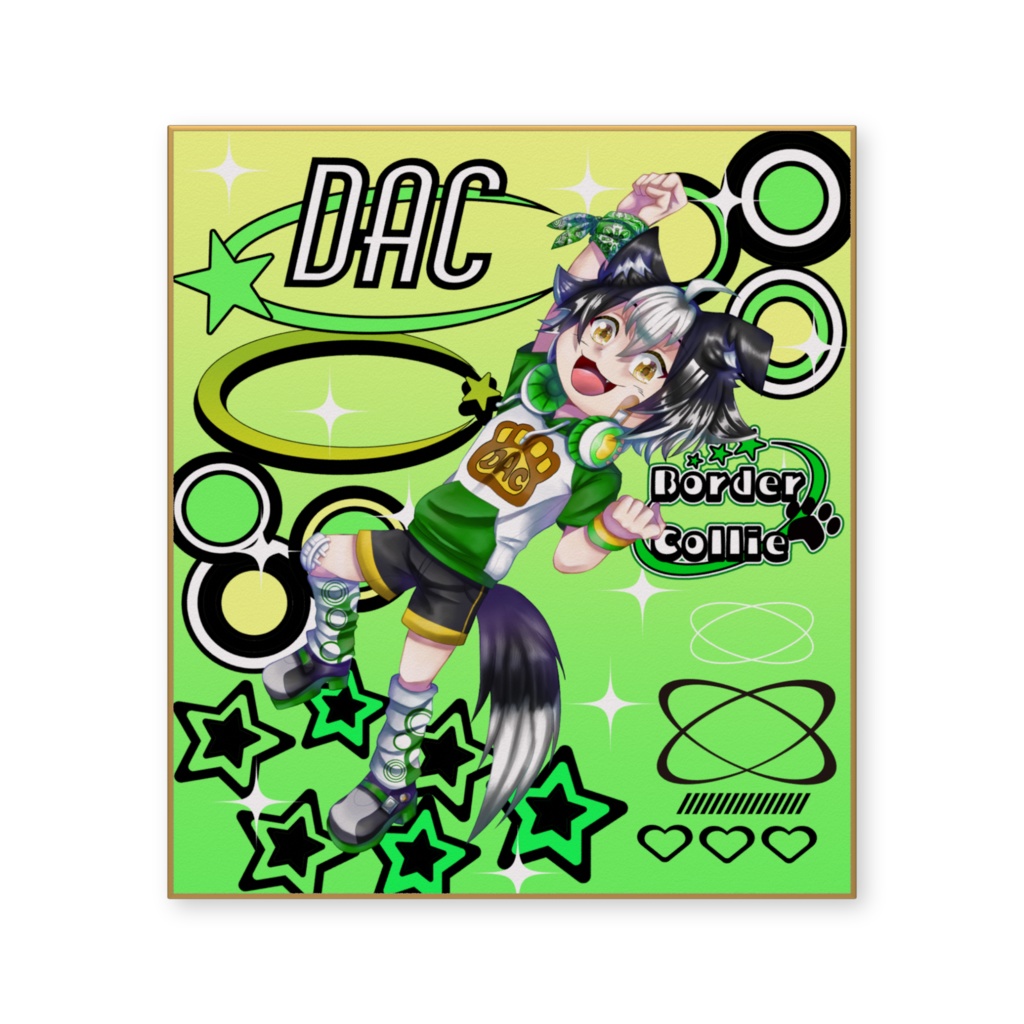 ボーダーコリーY2K風色紙