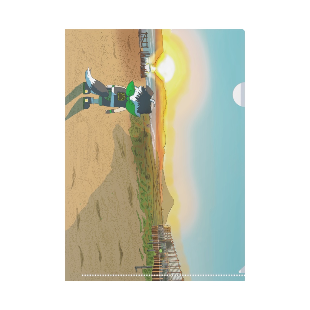 クリアファイル富士山とレモン彗星とコリー君とインコちゃんとフェネックちゃん